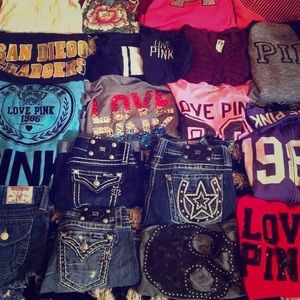 Designer tops/jeans mix lot